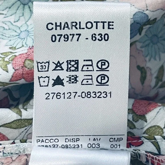 Bagutta Charlotte Floral Wrap Top Blouse Asian 100% Cotton Women’s 8 Italy EUC - Picture 9 of 15